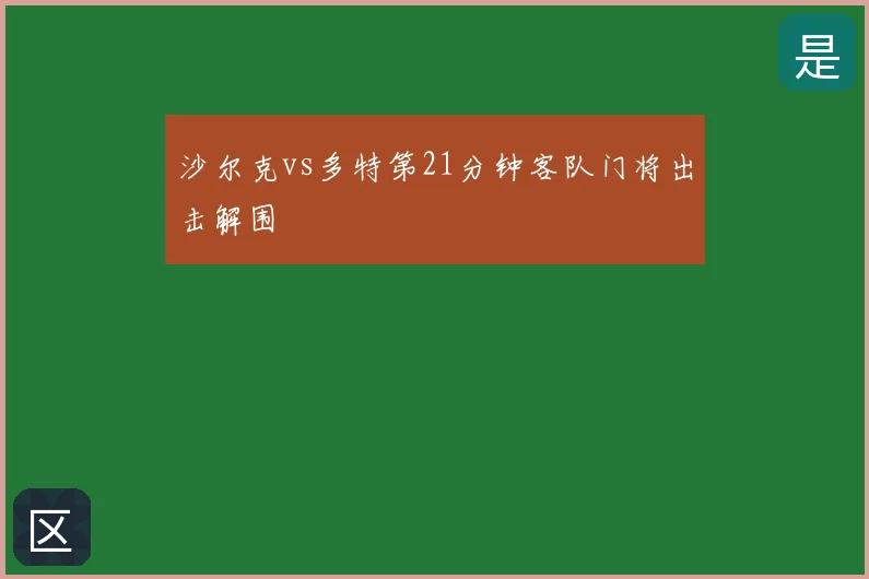 沙尔克vs多特第21分钟客队门将出击解围